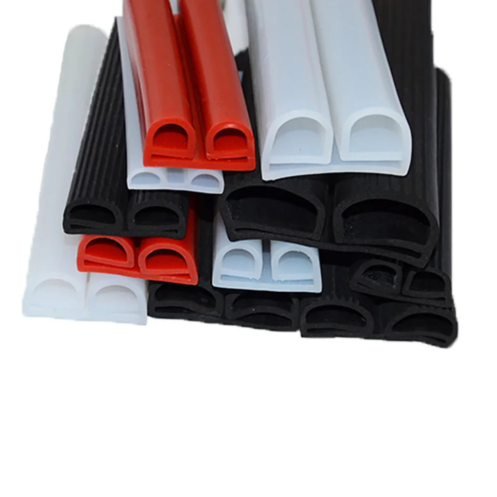 D Type Self-Adhesive Door And Window Sealing Strip Silicone EPDM Glass Window Anti-Collision Soundproof Insulation Stick Strips