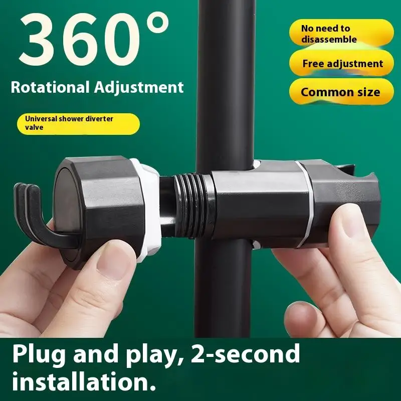 ABS Adjustable Shower Head Holder Shower Holder Clamp Showerhead Rail Slide Bracket Bathroom Accessories Rotation Hook Design