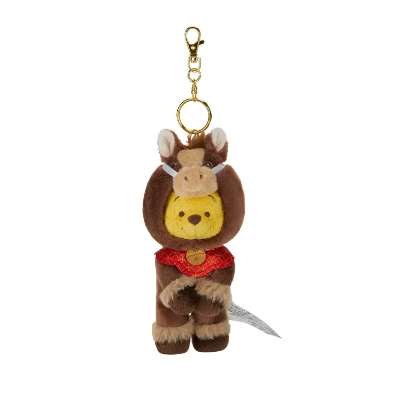 Disney Plüsch-Schlüsselanhänger Jahr des Pferdes Winnie Puuh Eeyore Ferkel Stofftier-Anhänger Chinesisches Neujahr Geburtstagsgeschenk Taschenanhänger