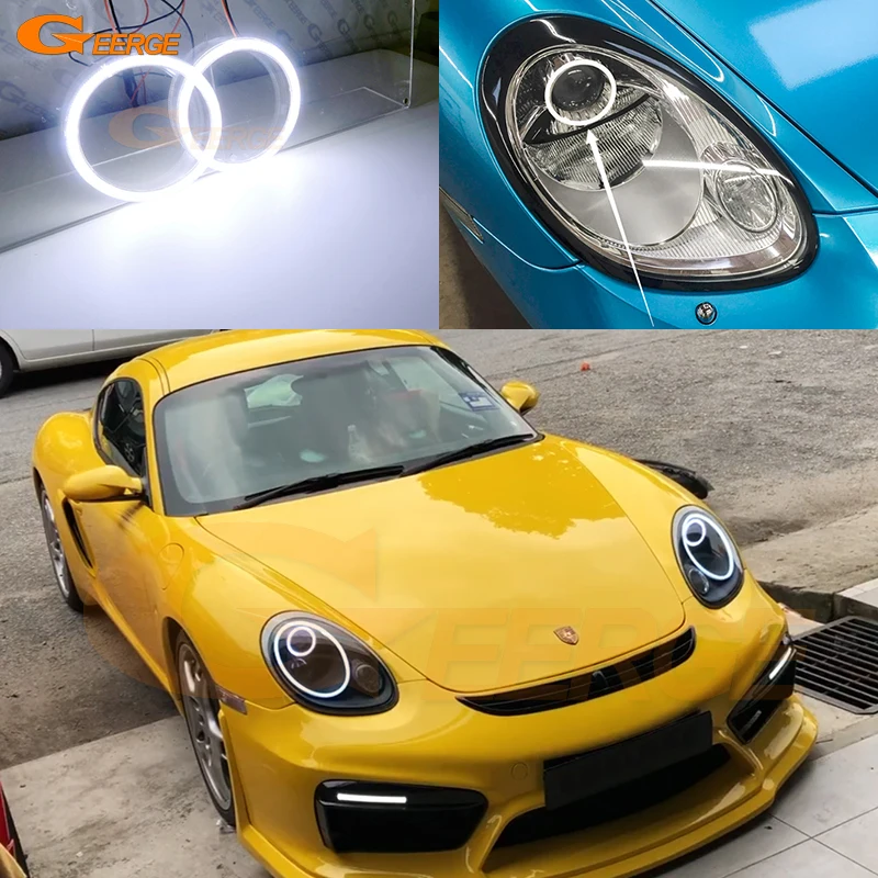 

For Porsche 987 Boxster Cayman 2005 2006 2007 2008 Day Light Excellent Ultra Bright COB Led Angel Eyes Kit Halo Rings