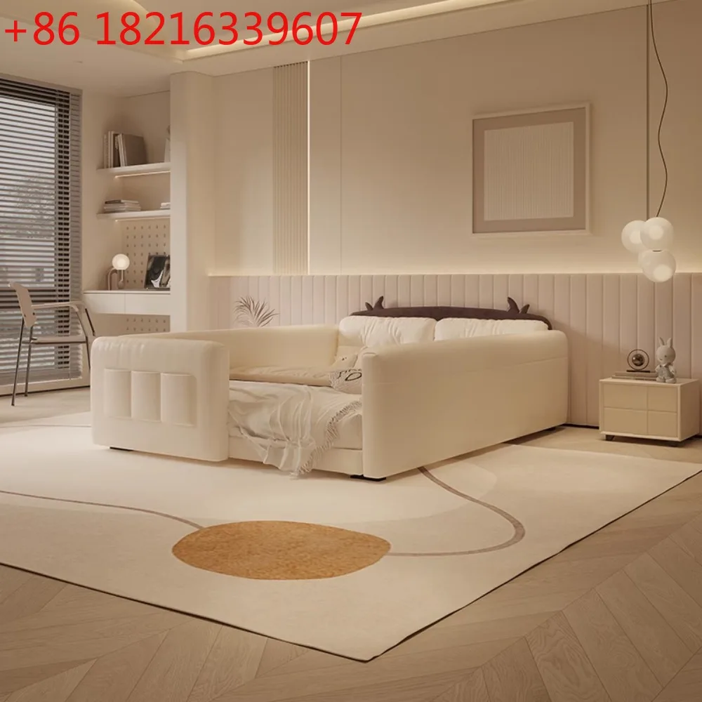 YAO Parent Child Cow Bed Headboard Design Bed Cream Guardrail Splicing Bed High Guard Board camas de dormitorio bedroom accessor