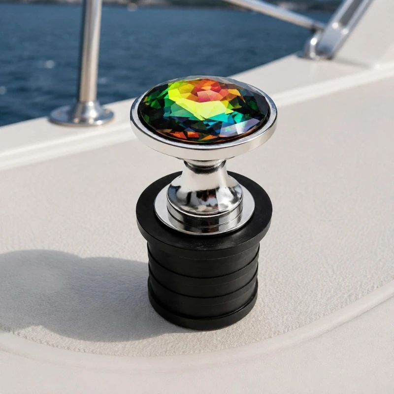 Expandable 1.25Inch Marine Drain Plug with Twist Compression, Prominent Knob Handle and Rubber-Stainless Steel Construction