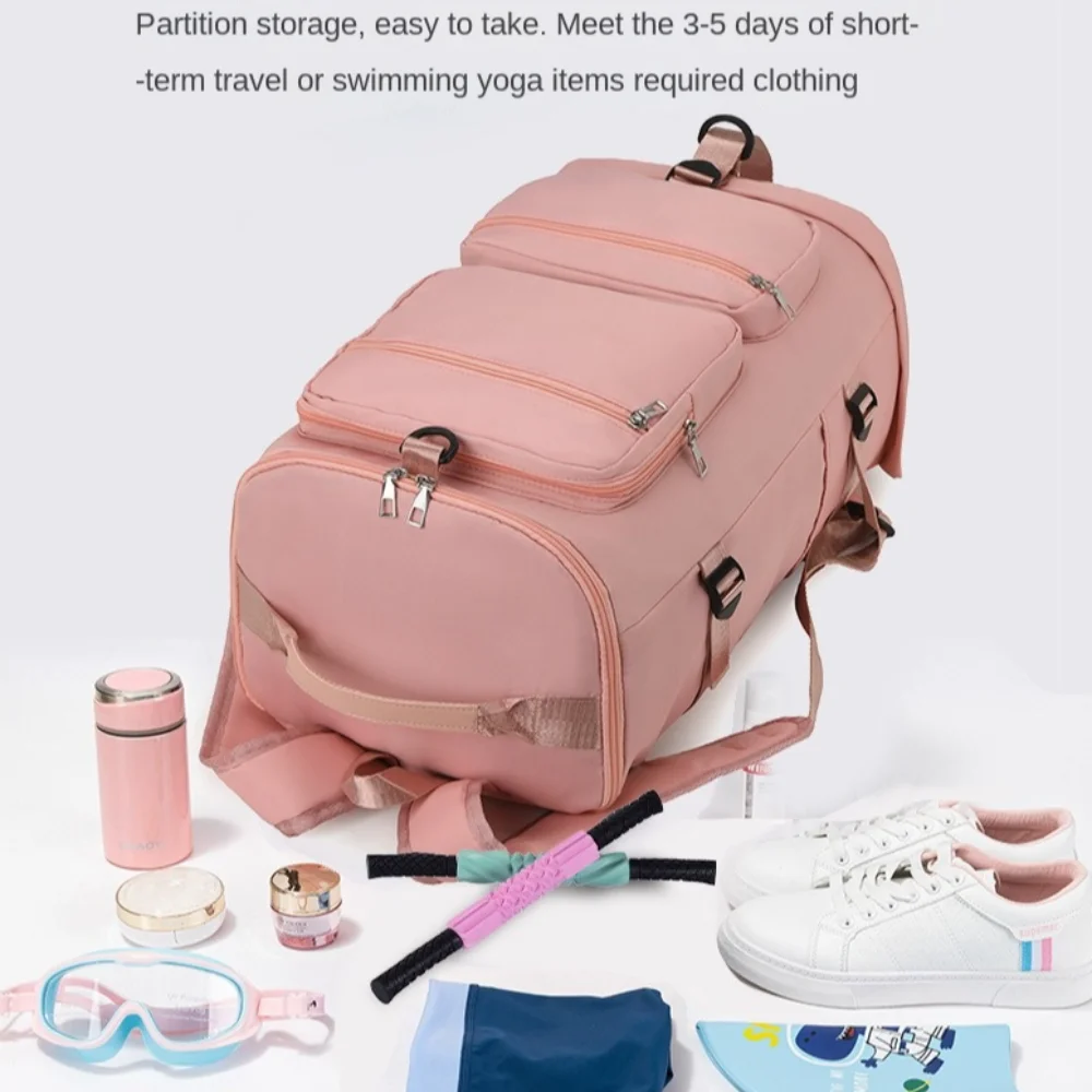 

Large Capacity Women Shoulder Travel Backpack Dry Wet Separation Zipper Sports Yoga Luggage Bags Waterproof