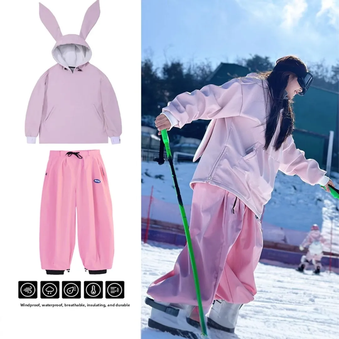 winter-thiened-outdoor-skiing-suit-men-women-profional-single-board-double-board-windproof-warm-loose-skiing-set