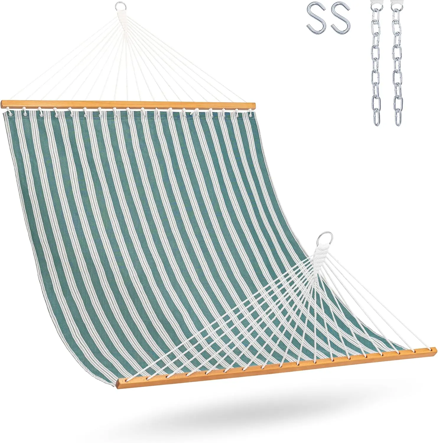 

Быстросохнущий двойной гамак с распоркой, текстильной тканью, вместимость 450 фунтов для наружного патио, у бассейна, на заднем дворе, на пляже