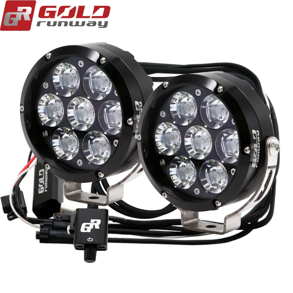Gold runway 2pcs GR-70X 7500LM USA XML2-U3 LED 12V Universal motorcycle lights - Image 4