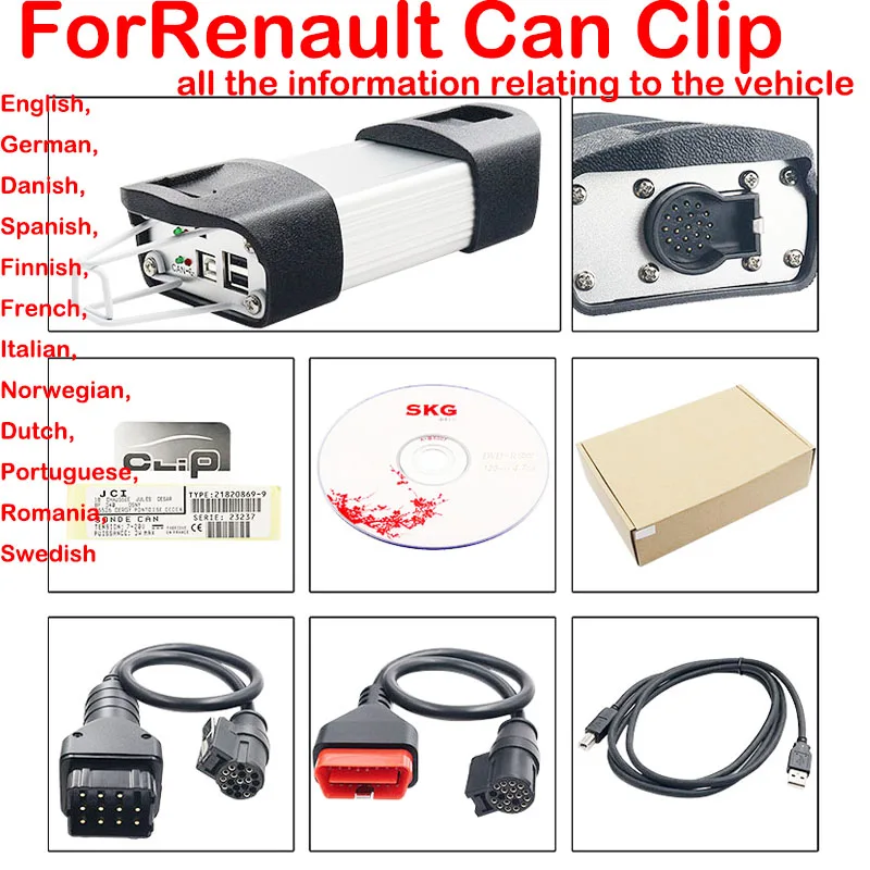 Reprog Can Clip per Renault Can Clip V216 Golden Clip OBD2 strumento di diagnosi e programmazione nuovo Scanner Reno 2023 più recente