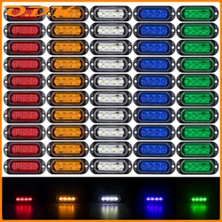 10x/8x/6x/4x 12V-24V Universal 4 LED Side Marker Light Waterproof Clearance Lamps Indicator Signal Truck Trailer Van Pickup Boat