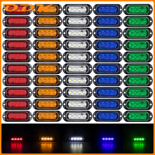 10x/8x/6x/4x12V-24V Universal 4 luces LED de posición lateral lámparas de liquidación impermeables indicador señal camión remolque furgoneta camioneta barco