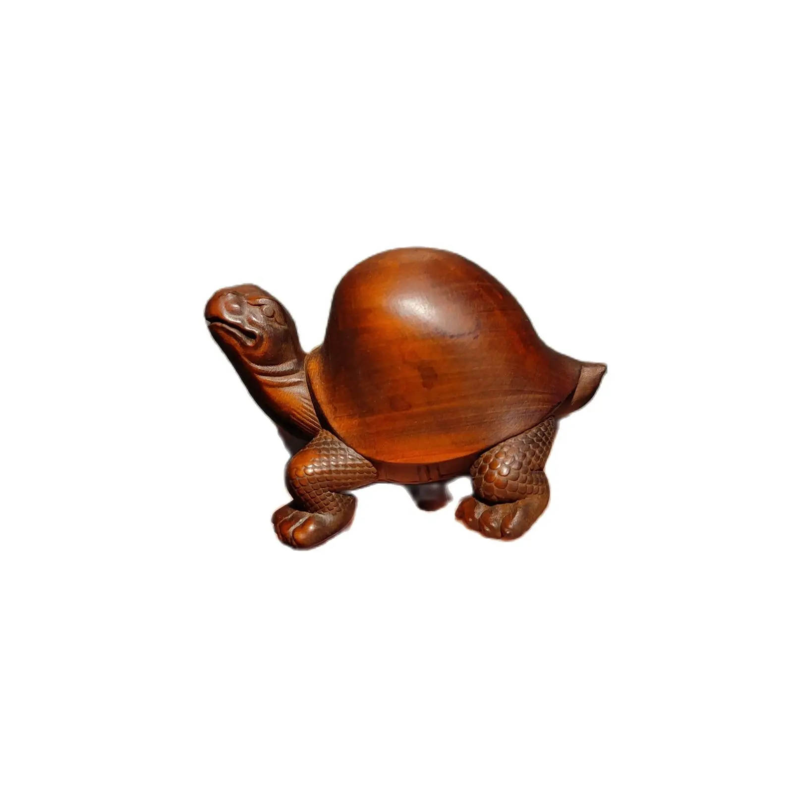 Chinese Boxwood Carving Wooden Turtle Decor Sculpture Animal Lovely Statue Gift decorative sculpture home decor