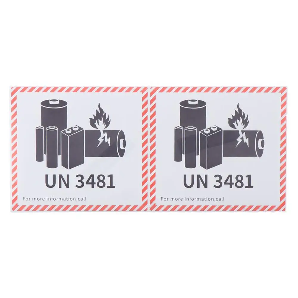 Copper Plate Adhesive Battery Fire Labels 4.7 "x 4.3" Lithium Transport Lithium Battery Label Red Transport Warning Label Office