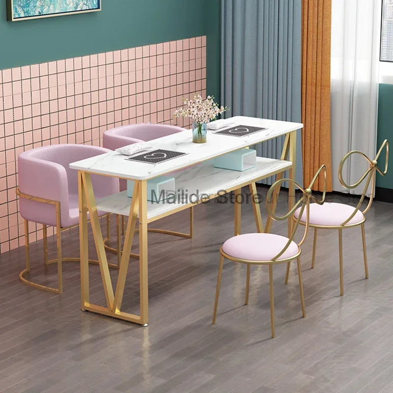 Moderne Smeedijzeren Manicure Tafels Voor Commerciële Meubels Nagel Tafel Zuinig Design Manicure Winkel Eenvoud Nail Station