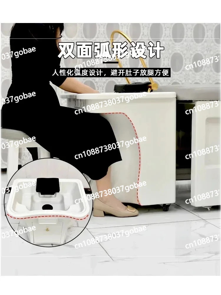 Movable Head Massager Water Storage Type Flat Lying Constant Temperature Water Circulation Fumigation Beauty Home Shampoo Chair