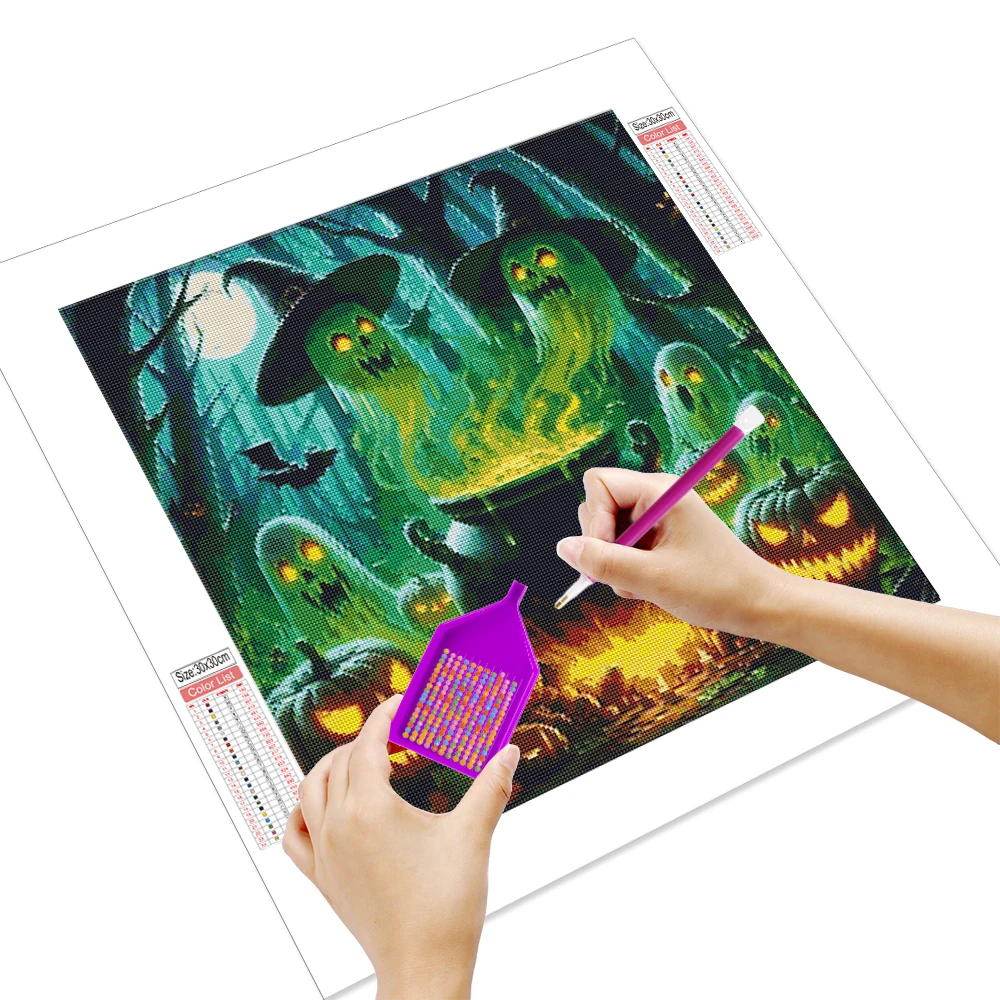 Ghost Diamond Painting Full Square Round Diamond Embroidery Halloween Handmade Gift - view 2