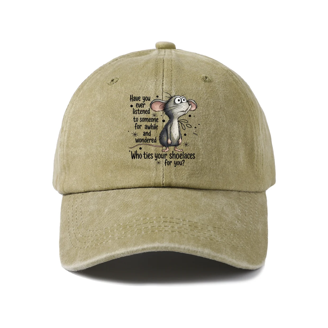 Have You Ever Listened Cat Quote Vintage Washed Baseball Cap, Adjustable Unisex Dad Hat, Everyday Gift