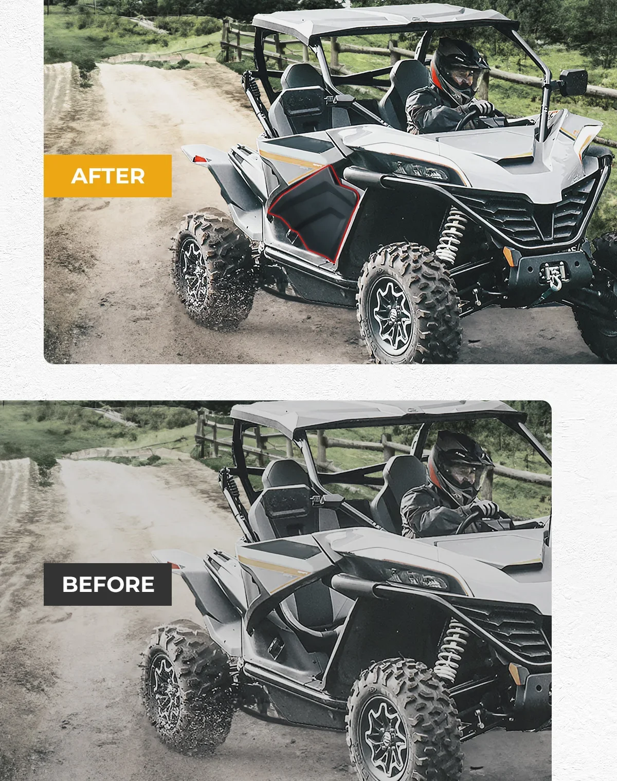 แผงประตูครึ่งล่างโลหะพลาสติกแทรก 5BY # -807000-1000 สําหรับ CF-MOTO ZFORCE 950 SPORT HO SPORT H.O. EX/1000 สปอร์ต 2020-2024