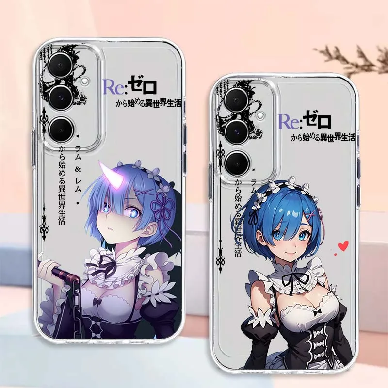 

Re ZERO Anime Cartoon For Samsung Galaxy Note 20 10 F12 M23 F23 M14 F15 M54 M55 Ultra Plus 5G TPU Transparent Phone Case
