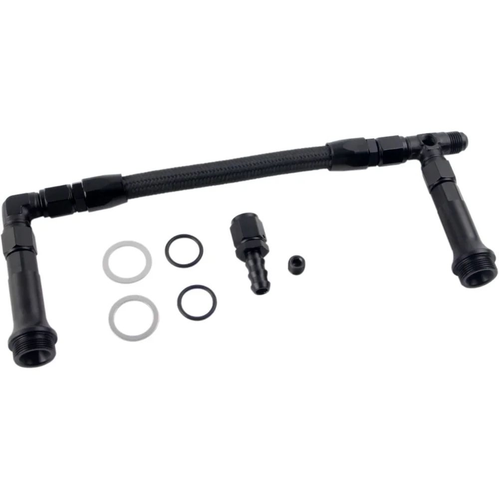 AN6 Dual Feed Carb Fuel Line Double Pump For 4150 Holley Carburetor Dual Inlet Line Kit Stainless Steel Braided