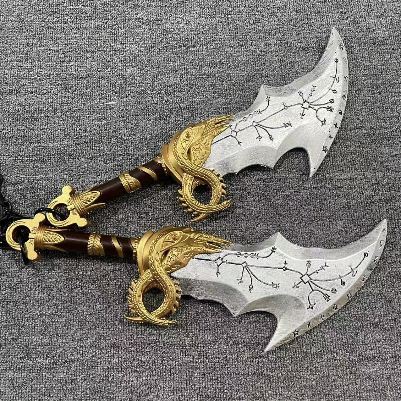 17inch PU Kratos Katana Blade Chaos Damascus Sword Real Size Japanese Katana God of War 4 Cosplay Prop Athena Samurai Sabre Toy