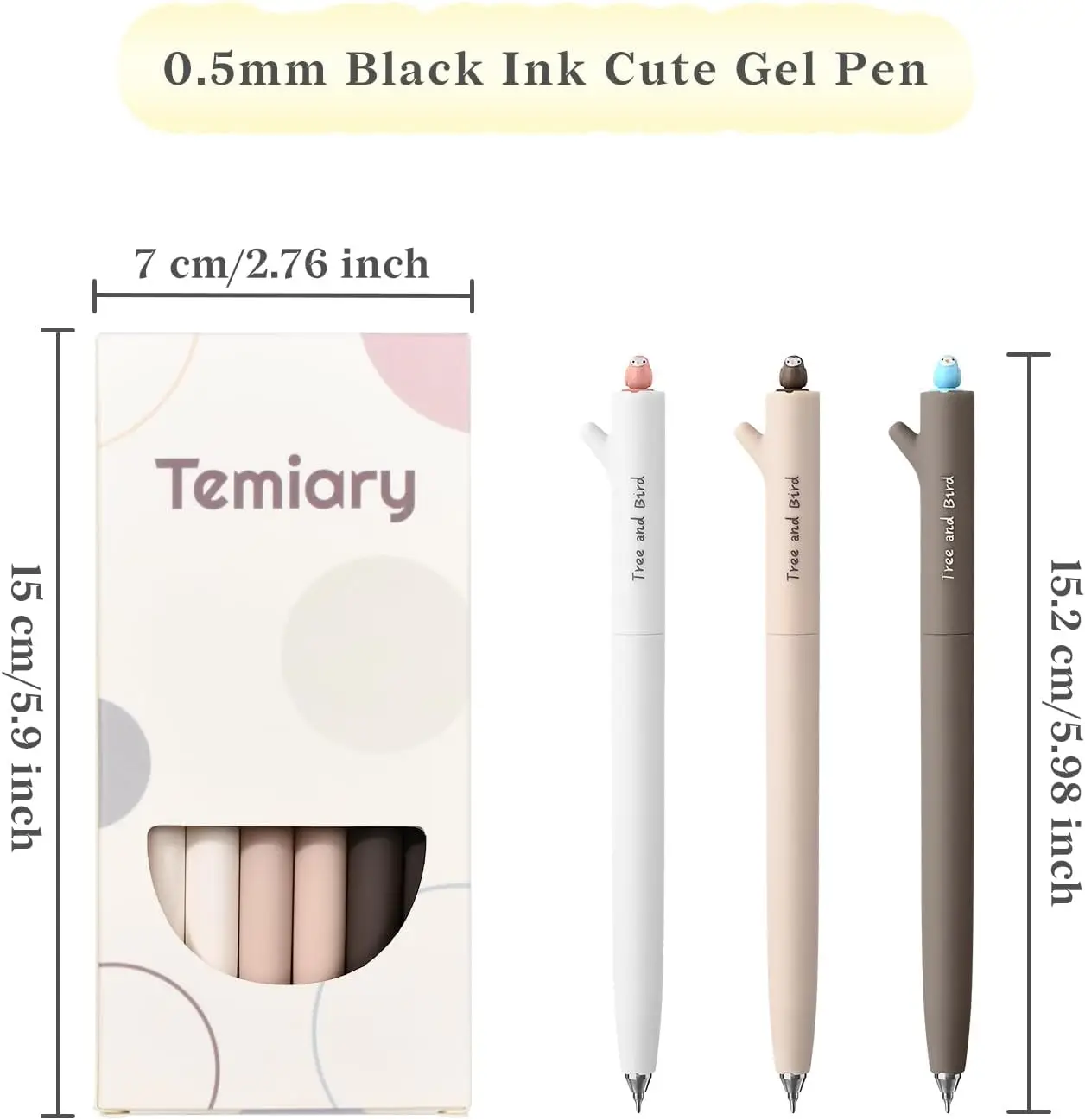 6 قطعة أقلام حبر جل سوداء سريعة الجفاف قابلة للتدوير قلم جل لطيف لتخطيط المجلات 0.5 مللي متر نقطة دقيقة كتابة سلسة للمدرسة #2