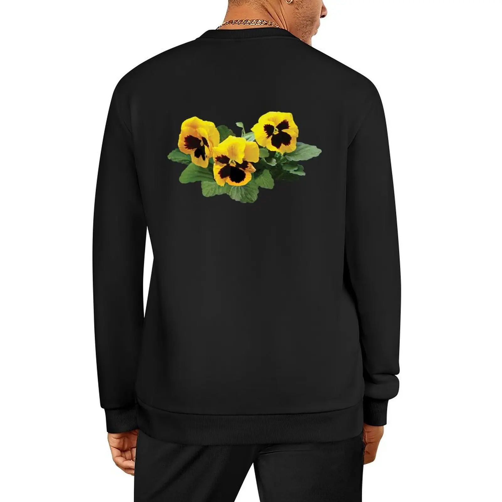 

Three Yellow Pansies Pullover men's clothing male clothes fashion men men's winter sweater new sweatshirts