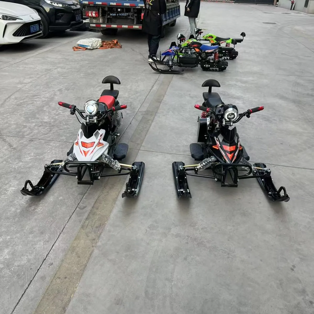 Direct Sale Two-Seater Electric Snowmobile With Track Ski Wheels For Adults And Children
