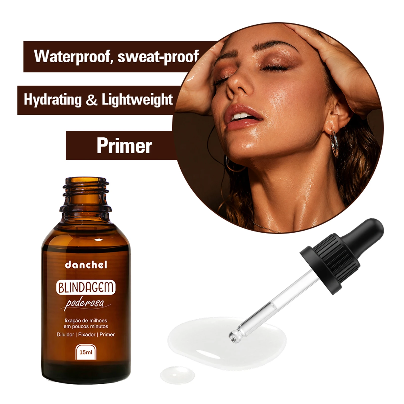 Multi-Use Primer Fixer Dry Makeup Reviver Serum Waterproof Sweatproof Transfer Resistant Base Primer for All Skin Types Makeup