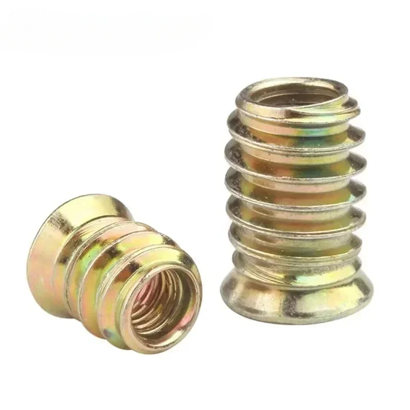 10/50pcs Zinc Alloy Iron Inside Carbon Steel Hexagon Hex Socket Drive Head Insert Nuts Threaded For DIY Wood Furniture M6 M8 M10
