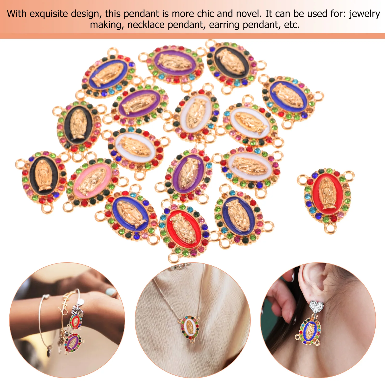 

24 Pcs Pendant Charms DIY Making Necklace for Jewelry Bulk Bracelet Accessories