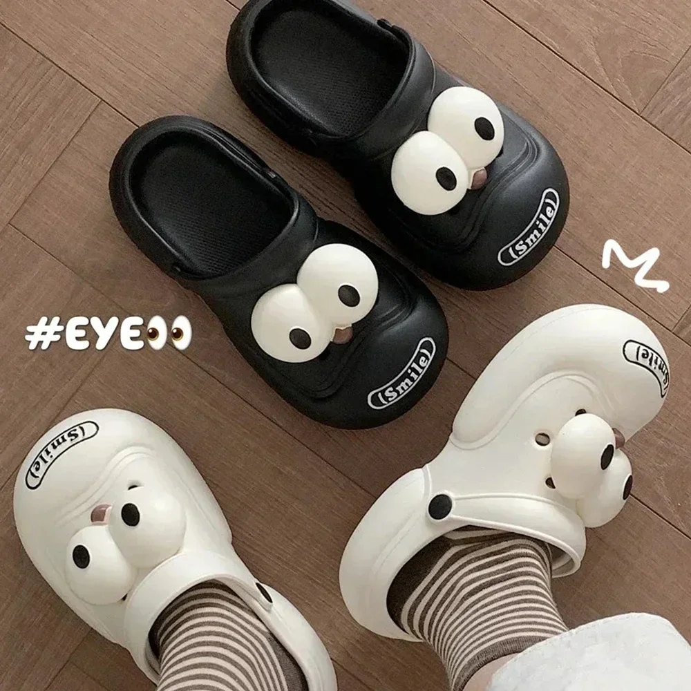 ثلاثية الأبعاد لطيف عيون كبيرة الأحذية السحر ل قباقيب اكسسوارات مجموعة الموضة DIY بها بنفسك الشريحة الصنادل حديقة أبازيم أحذية الديكور بنين بنات هدايا