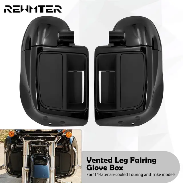 Motocyklowe jasne czarne dolne owiewki Wentylowane ocieplacze na nogi Nakładka na rękawiczki Do Harley Touring Electra Road Street Glide CVO 2014-23