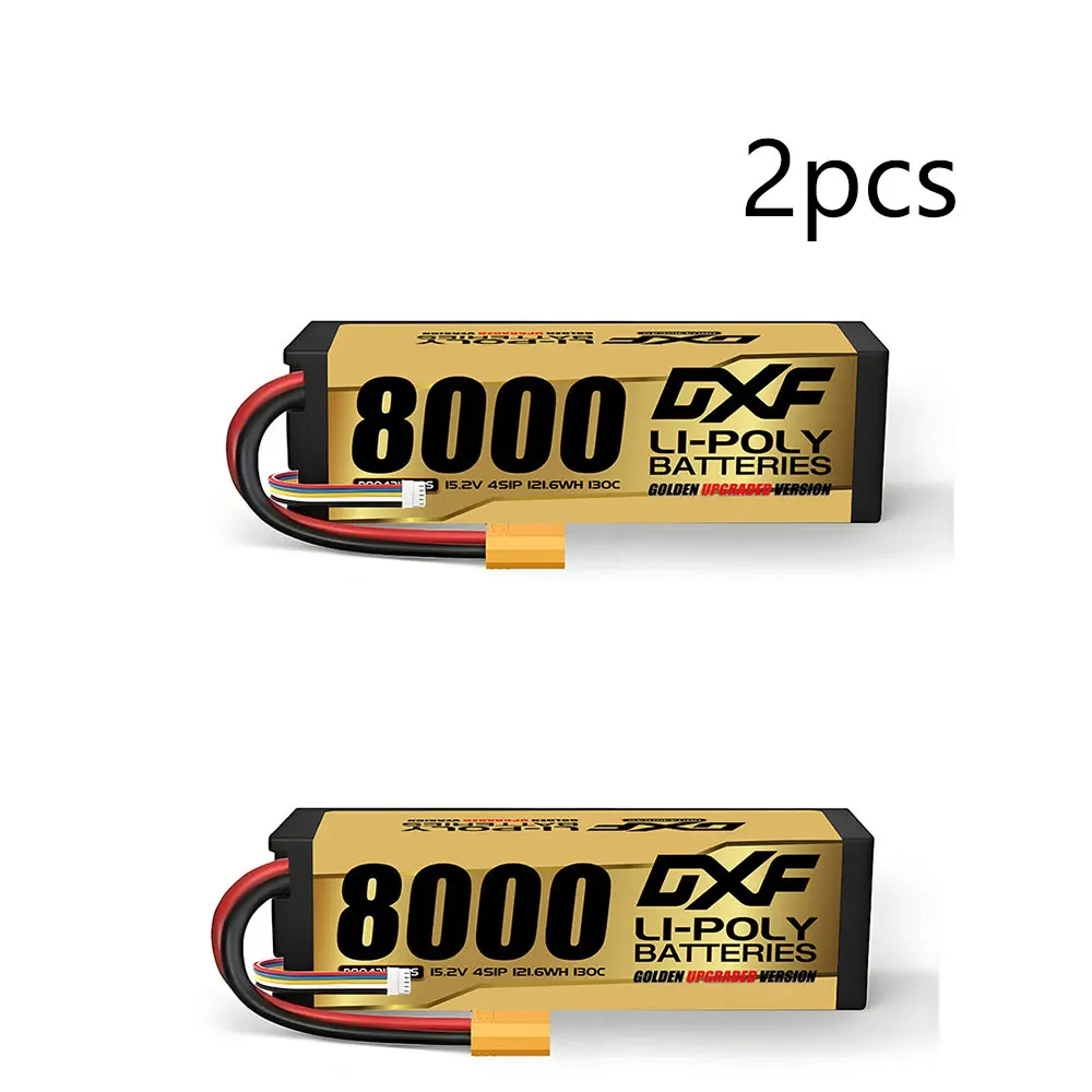 DXF 4S Lipo Batterij 8000mAh 15.2V 130C XT90 Plug Hardcase voor 1/10 Buggy Truggy Offroad Boot Auto Boot Truck RACING Helikopter