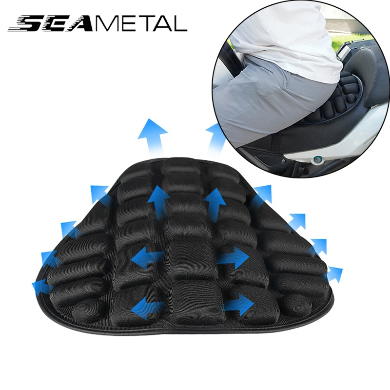 SEAMETAL Motorcycle Seat Cushion Black Foam Soft Comfortable Breathable Seat Covers Mats Motorcycles Electric Bike Accessories