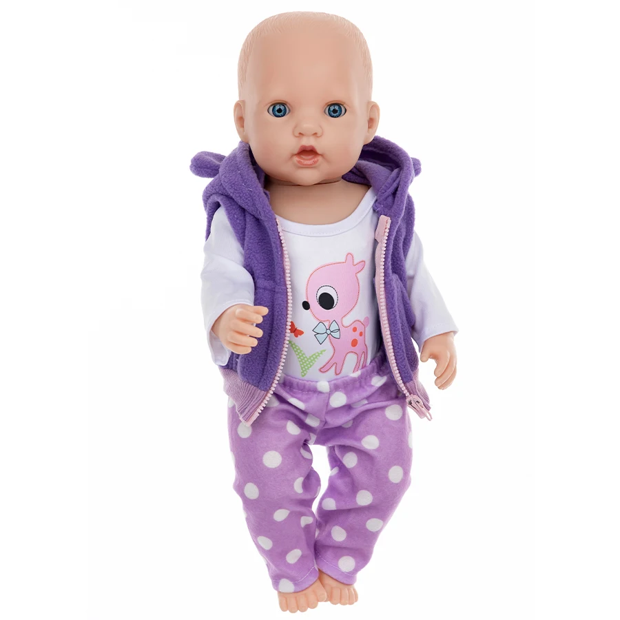 16-18 インチの赤ちゃん生まれ人形服かわいい鹿ジャケットパーカーパンツリボーンドールスーツ子供の誕生日プレゼント