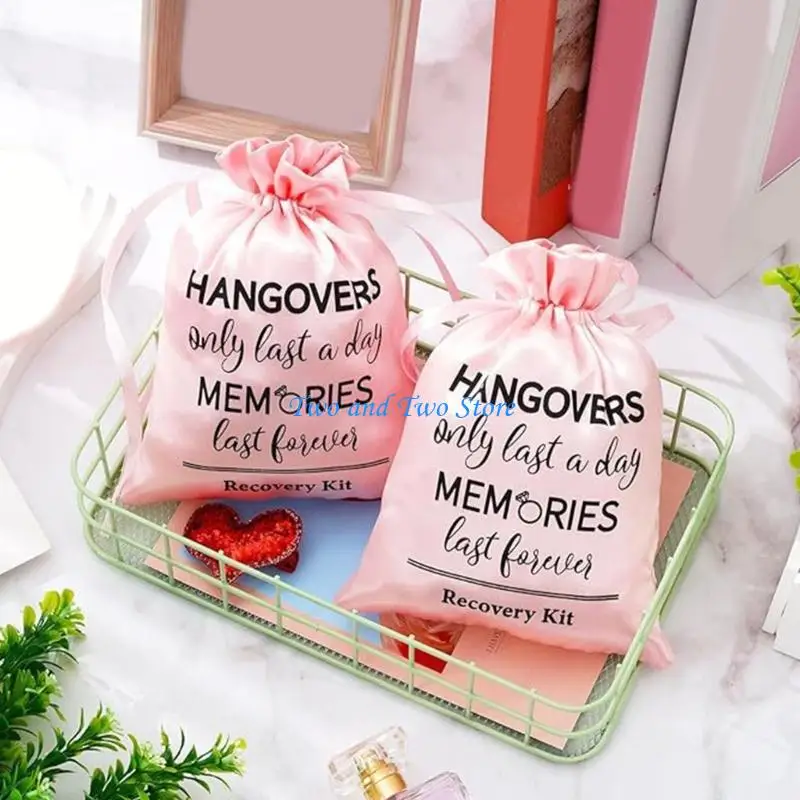 HX6F 10 Uds. Bolsas regalo con cordón satinado, recuperación para resacas fiesta boda, bolsas embalaje para