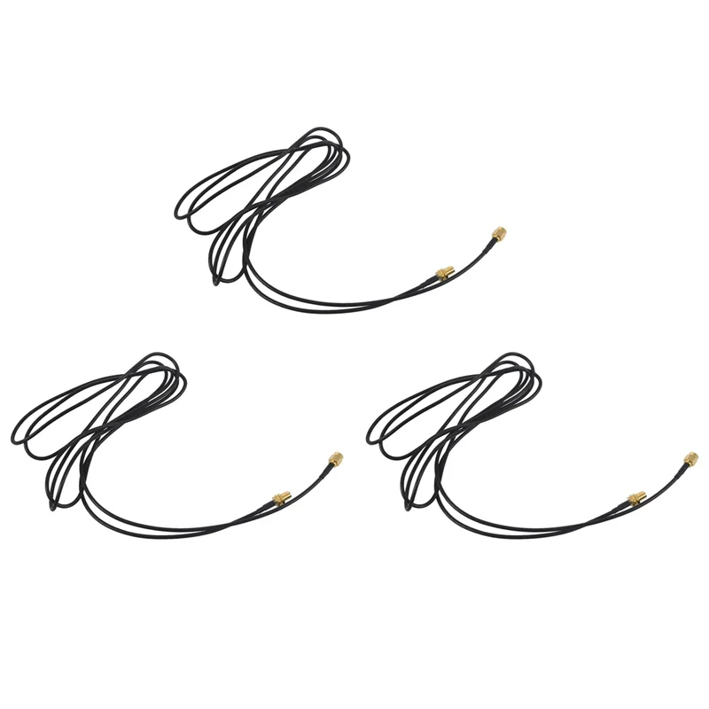 3x cabo de extensão de antena wifi RP-SMA macho para RP-SMA fêmea adaptador de conector rf rg174 2m-y47a