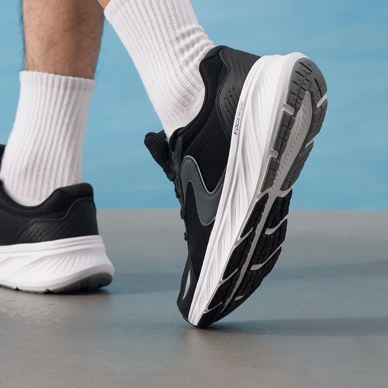 Skechers 232838 BLK Mens Running Shoes Black Breathable Mesh Couple Matching Athletic Cushion Sneakers