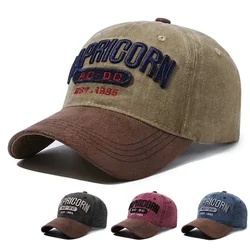 Retro Men Women CAPRICORN AC-DC EST 1985 Embroidered Baseball Cap Cotton Adjustable Outdoor Sports Sunshade Hat Fishing Caps