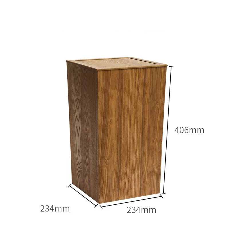 Japanese Wooden Stitched Trash Can Cover Household Living Room Bedroom Kitchen 10L 12L Creative Toilet Paper Basket Walnut Wood