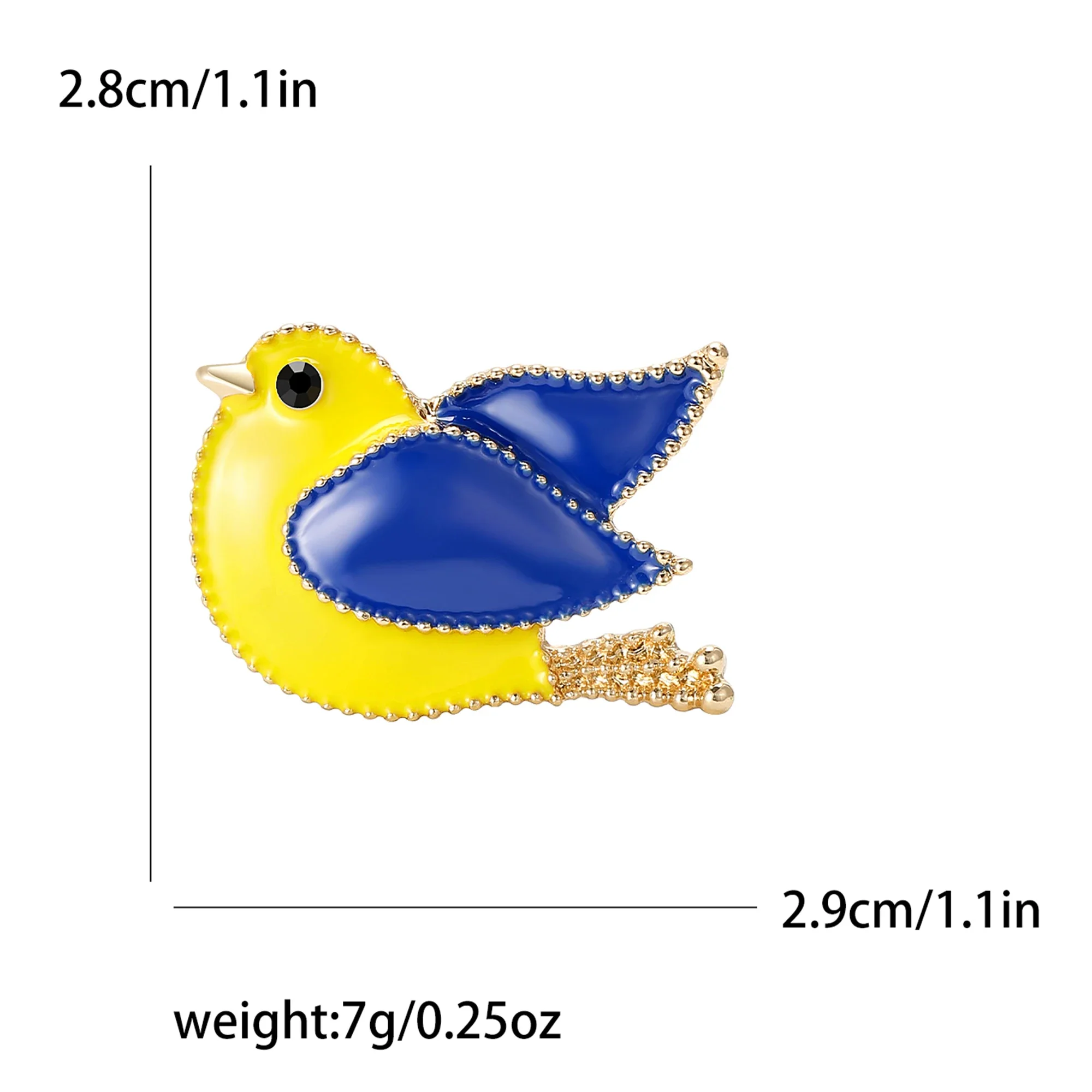 Unique Style Enamel Peace Dove Brooches for Women Unisex Ukraine Blue Yellow Bird Pins Office Party Friend Gifts Accessories