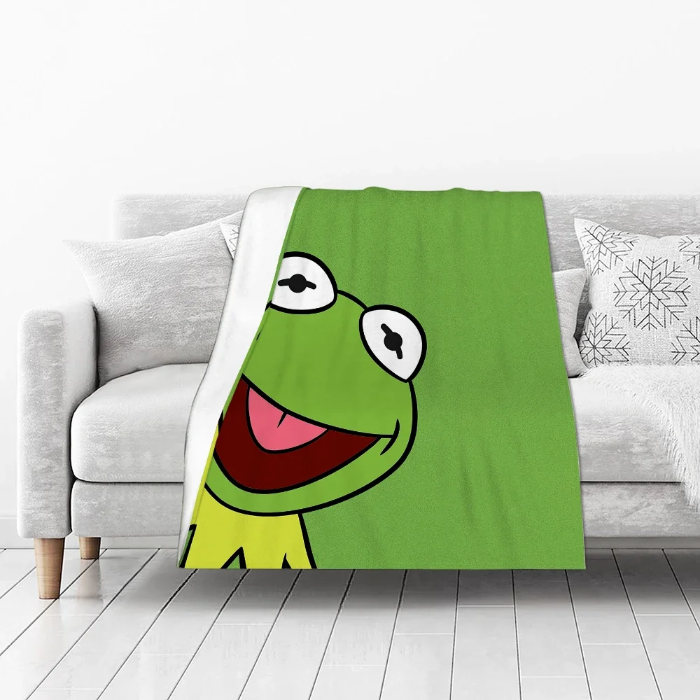 Blanket Kermit The Frog Printing Anti-pilling Flannel Blanket Funny Gift Picnic Travel Home Bed Sofa Bed Sofa Chair Blanket