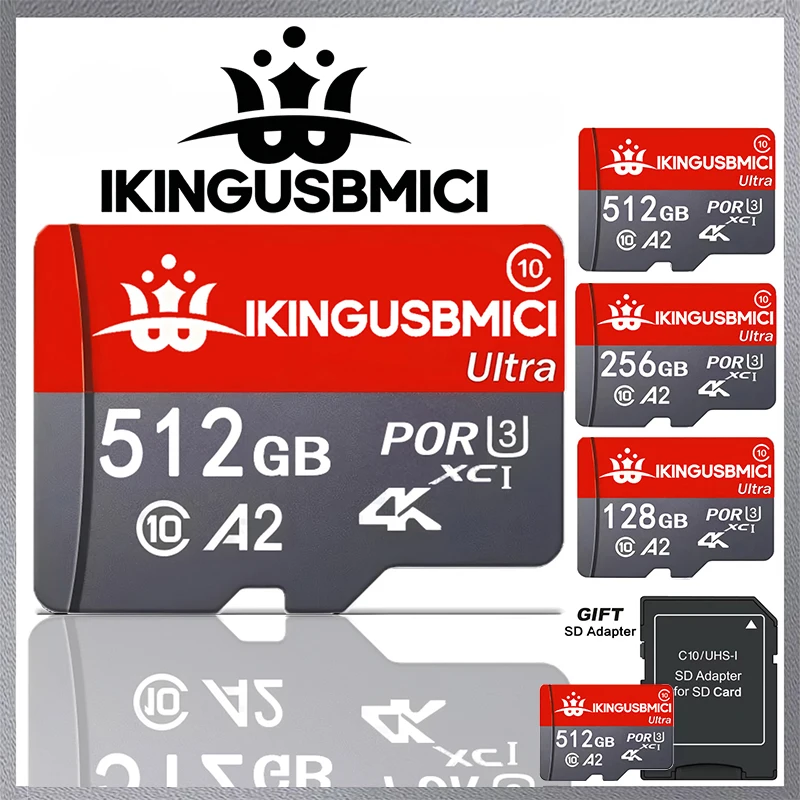 Carte mémoire originale Extreme Micro SD 256 Go A2 A1 V30 U3 Flash Cards 64 Go 32 Go Carte TF 512 Go Microsd pour drone DJI