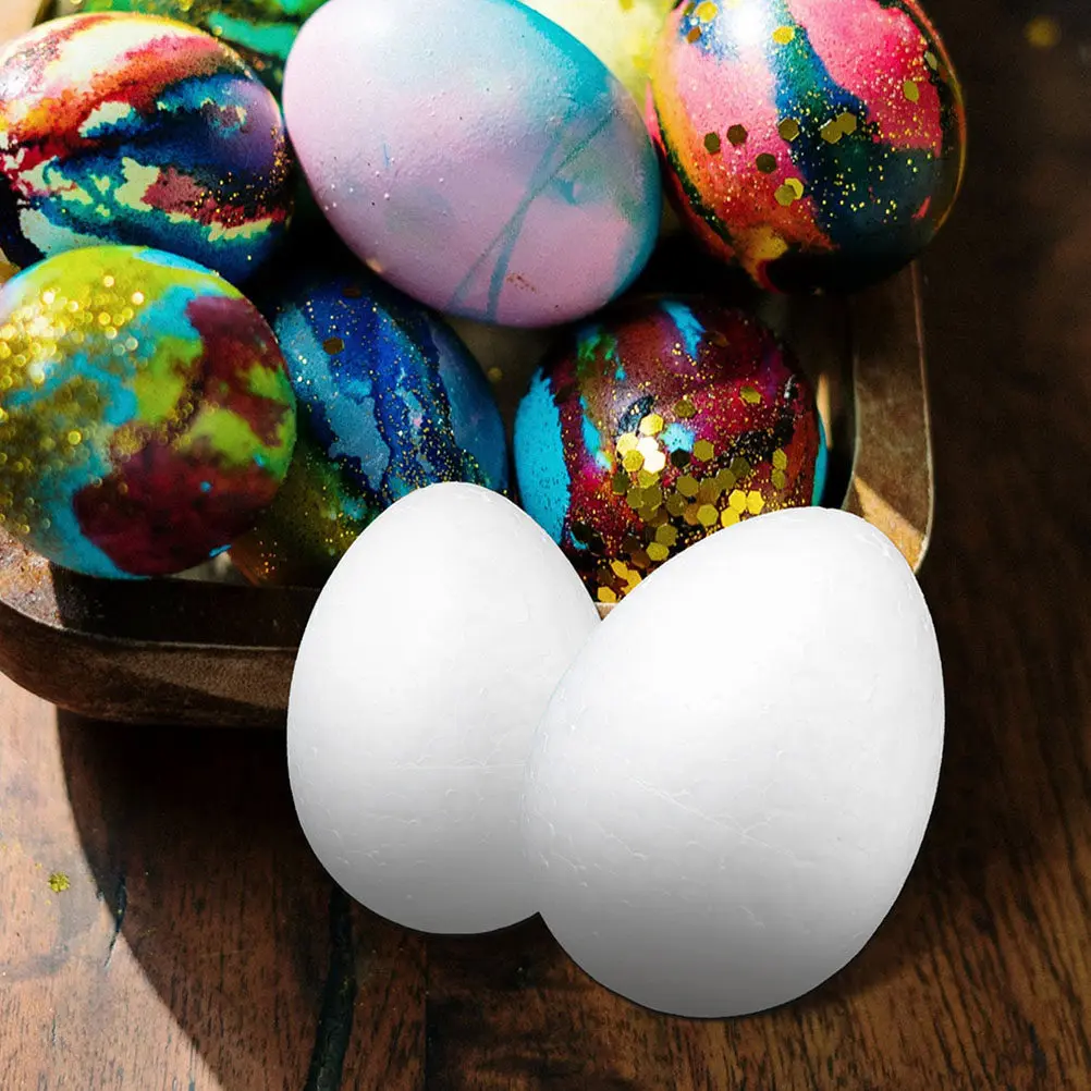 

24Pcs DIY Easter Eggs Solid White Plastic Craft Eggs for Kids Hand Painted Graffiti Easter DIY Decorations Graffiti Egg