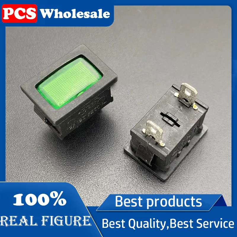 HF-606 No switch function 12A 125V/250V rectangular green warning light LED no gear 21*15mm