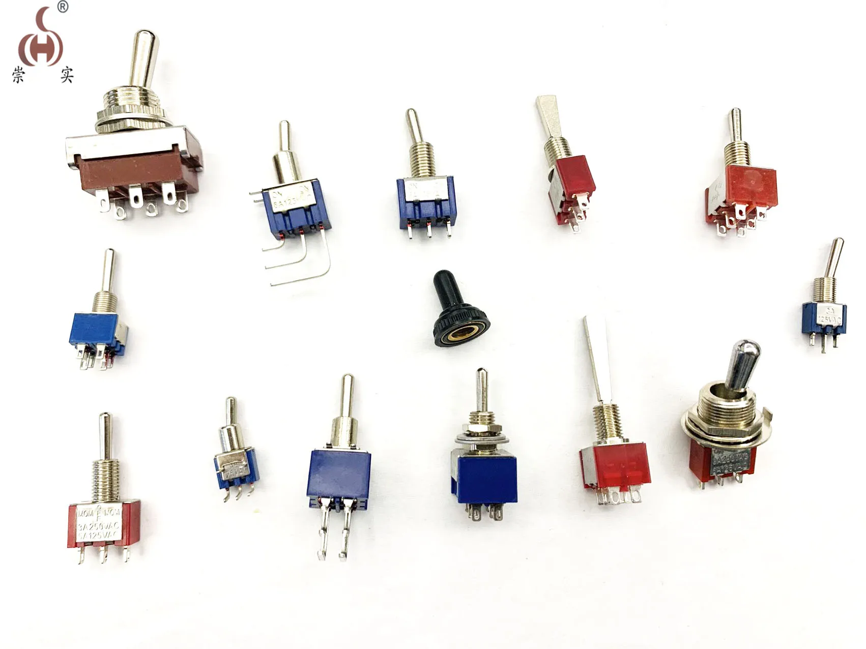 Stitch Long Flat Handle Switch RED 3 Pin ON-ON 6MM CQC Silver Point Toggle Switch 12V