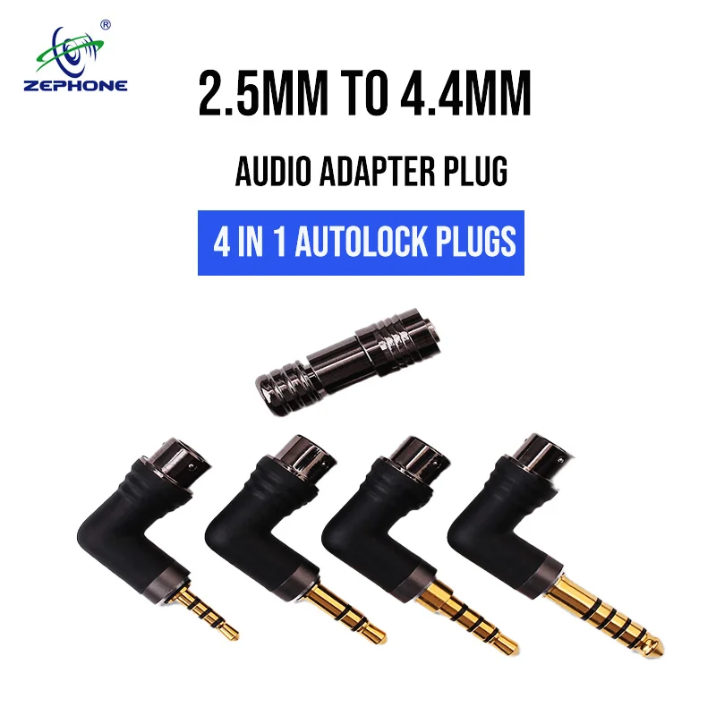 Zephone 4 in 1 autolock DIY adaptor plug 2.5mm /3.5mm /3.5mm pro /4.4mm balanced for earphones upgrade cable (PVC waterproof )