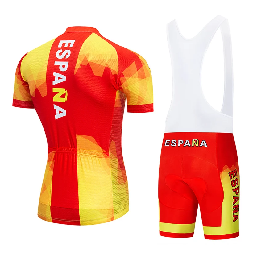 ESPANA Cycling Jersey Bib Set Team Spain Bicycle Clothing MTB Ropa Ciclismo Bike T-Shirt Summer Men's Short Maillot Culotte Suit