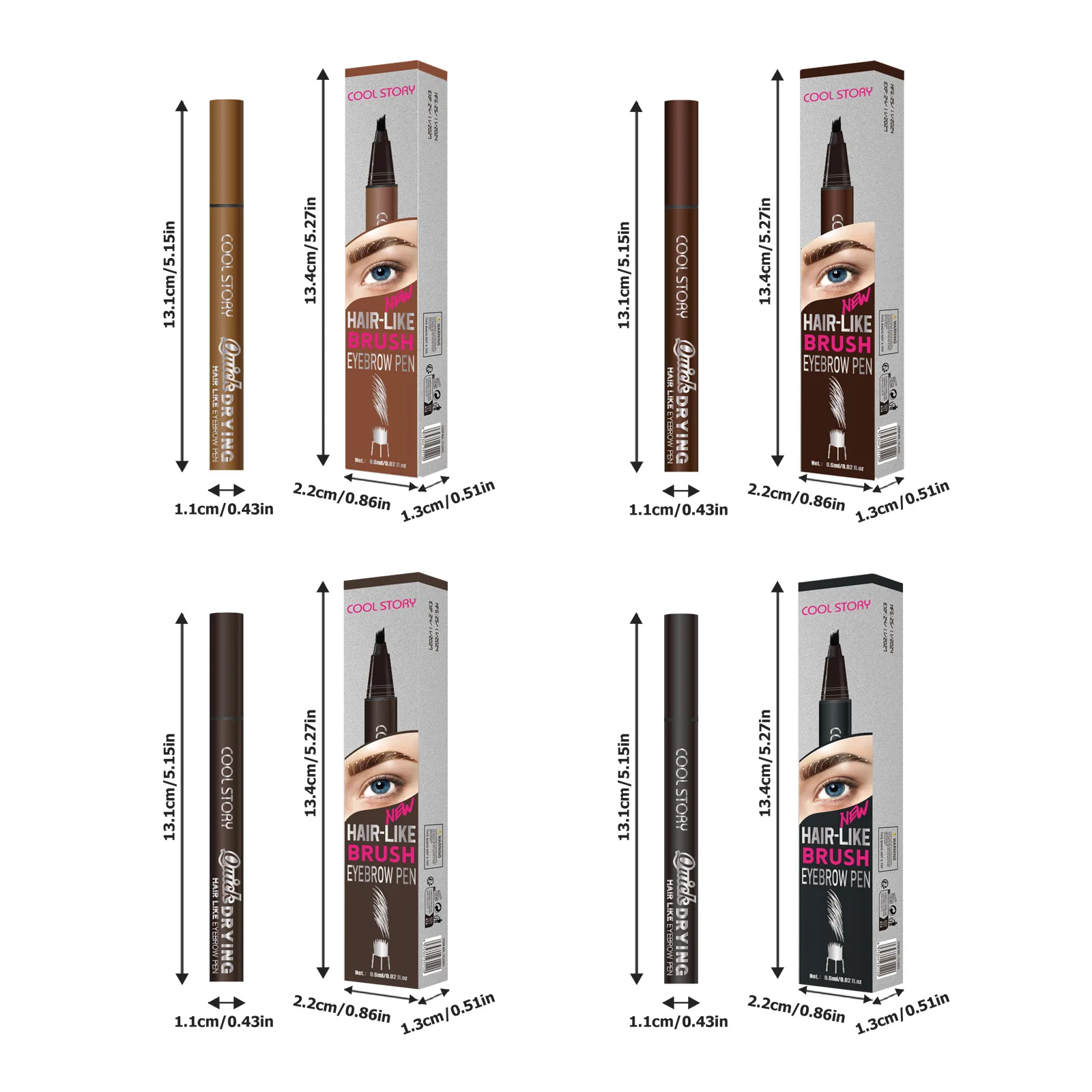 Liquid Eyebrow Pencil shapes wild eyebrows naturally and long-lasting, quick-drying, waterproof and sweatproof.