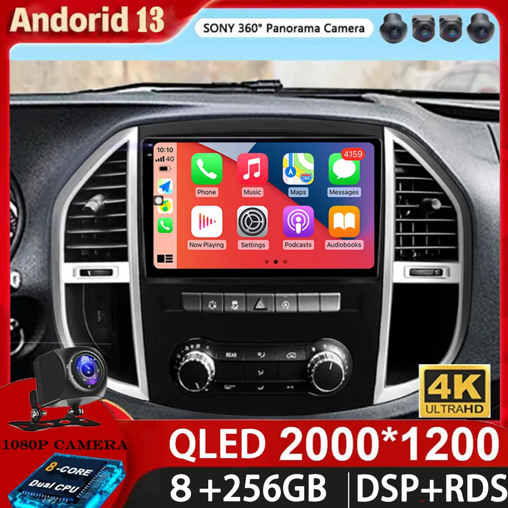 

Android 13 Auto Carplay Car Radio For Mercedes Benz Vito 3 W447 2014 2015 - 2020 Navigation GPS Multimedia Player WiFi+4G Stereo