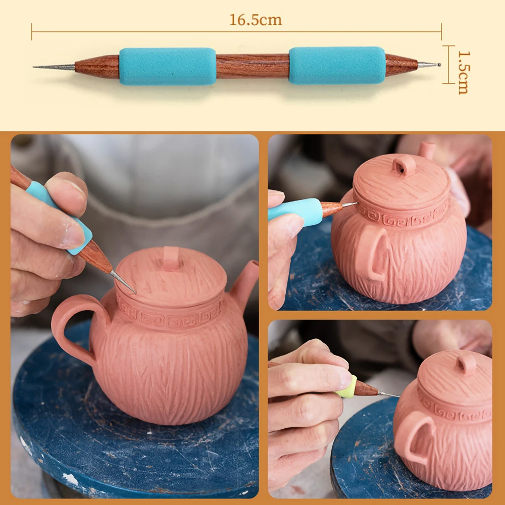 pottery tool Texture engraving Handmade clay stylus tool Stainless steel dot needle engraving Painting tool Professional ceramic